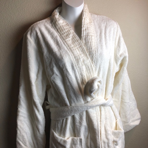 Pure Fiber Turkish Robe Cream Size  S/M - Picture 4 of 6